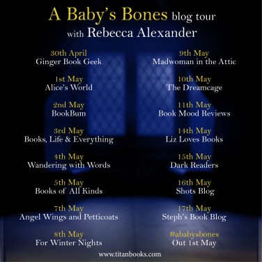 A Baby's Bones blog tour banner